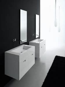 Infinity comp.1, Bath sets, with two washbasins in recyclable material