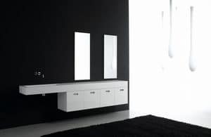 Infinity comp.3, Washbasin with long top and container modules
