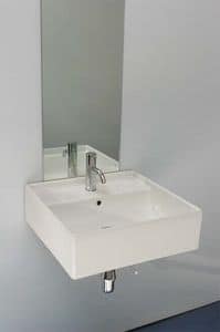 Kanal, Ceramic square washbasin, for elegant bathrooms
