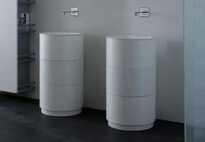 Moon, Freestanding washbasin with a storage spool