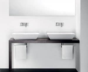 PRISMA L292 BASIN, Countertop washbasin in ceramic
