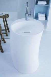 Right Tecnoril, Freestanding sink made of white Tecnoril