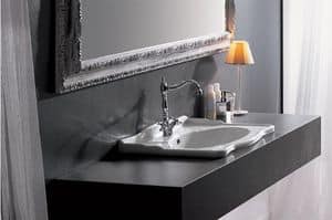 ROYAL, Semi recessed one tap hole basin, made with finest ceramic