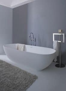Aqua bathtub, Freestanding bathtub, made of white Tecnoril