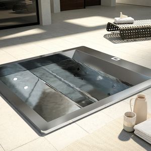 Moon built-in, Built-in bathtub, in stainless steel