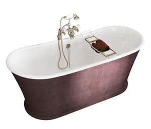 York, Bathtub made of cast iron covered in leather