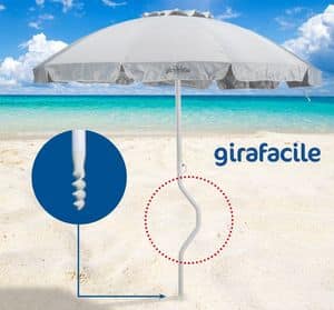 Patented beach umbrella Girafacile  GF220UVA, Umbrella with 2.20 m diameter suitable for the beach