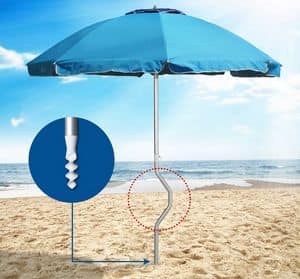 Girafacile umbrella patented  GF22ALUV, Aluminum umbrella, wind resistant, for beaches