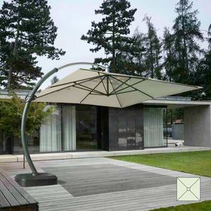 large aluminum arm garden Umbrella Copenaghen - CO350POL, Sunshade square, strong and durable
