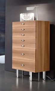 Diamante Art. 38.857, Weekly drawer in walnut with 5 drawers and 2 deep drawers