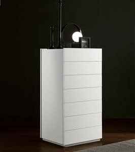 Linea weekly drawers, Design 7-drawer unit, made in plywood, for bedrooms