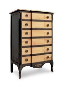 LYRA Art. 1497, Weekly drawers, lacquered, in raw walnut, per room
