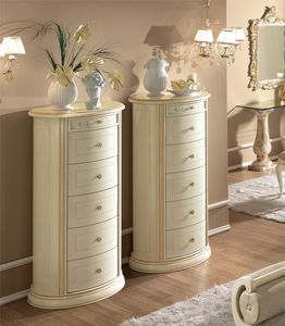 Siena tall chest of drawers, Chest of drawers with rounded shapes