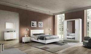 Gold bedroom, Modern bedroom in white lacquered wood