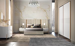 Prestige bianco, Modern white lacquered bedroom furniture