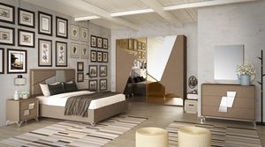Sofia, Elegant bedroom with leather effect finish