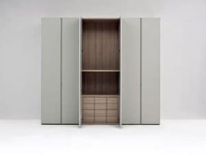 App B, Design wardrobe, in lacquered wood, with modular interiors