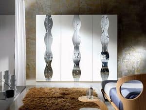 AR19 Iride, Modular wardrobe, lacquered doors, mirror with decorations