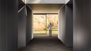 Wardrobe Itaca 01, Wardrobe with a modern design, with honeycomb hinged doors