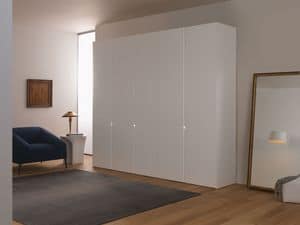 Armadio Bianco, Modern wardrobe, sliding or hinged doors, white lacquered