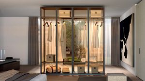 Wardrobe Paro 01, Double-sided wardrobe with glass doors