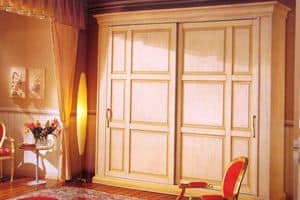 Epoca, Wardrobe with sliding doors, lacquered and varnished