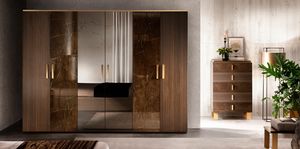 ESSENZA wardrobe, Wardrobe with mirrored, marble or wood doors