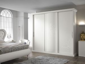 Flora wardrobe, Lacquered wardrobe with sliding doors