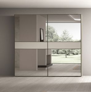 PERLA wardrobe, Wardrobe with 2 mirrored sliding doors