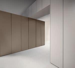 SIPARIO comp.03, Slim wardrobe with hinged doors, in essential style