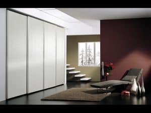 Wardrobe Coo 05, Wardrobe with 4 doors, in minimalist style, for hotels