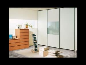 Wardrobe Coo 12, Modern wardrobe with window in the central door
