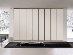 Wardrobe Tera 01, Linear cabinet with wide-opening doors, various colors