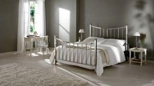 Alan bed, Double bed in iron curved and polished by hand