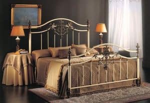 ANGELICA 1275-A BRO/AV, Double bed in iron and brass, for classic hotels