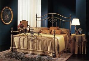 ANGELICA 1275 BRO, Classic double bed in brass bronze, for hotel room