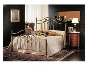 ANGELICA 1275-A, Classic double bed in brass bronze, for hotel room