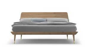 Bed Coco 080, Bed with oak headboard