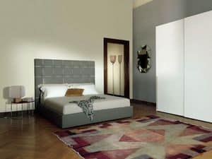 Camargue, Stuffed bed, bedroom furnishing, capitonn headboard Bed zone