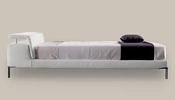 Cleò, Bed with headboard with padded shelf, removable covering