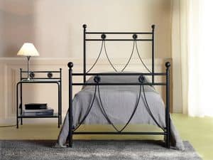 Crystal single, Single metal bed with classic lines