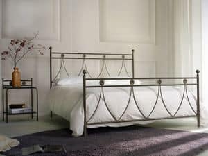 Crystal, Classic double metal bed, for Bedroom