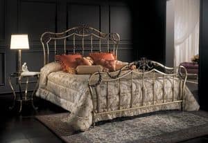 FIORELLA 1293 BRO, Classic double bed, in brass bronze, for hotel bedroom