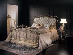 FIORELLA 1293-C, Classic double bed, in brass, for bedrooms