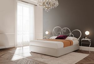 Gerico, Double bed with iron structure, for classic bedrooms