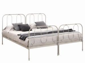 Karol, Simple iron double bed, separable, for hotels