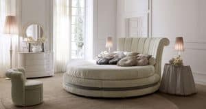 Luxury 5200 bed, Luxury round bed, upholstered in leather or fabric, for hotel suites