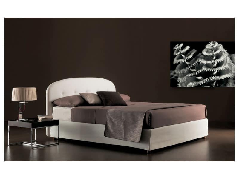 Moon, Bed upholstered with polyurethane foam and dacron