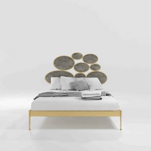 Notturno, Double iron bed with upholstered decors