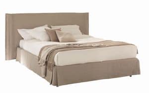 Orazio, Contemporary double bed, padded, for bedrooms